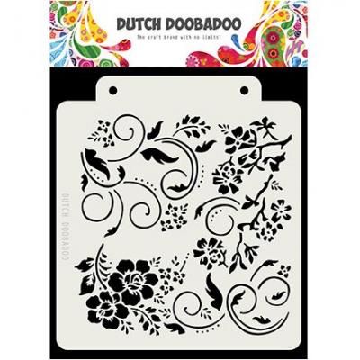 Dutch Doobadoo Stencil - Flowers and Swirls